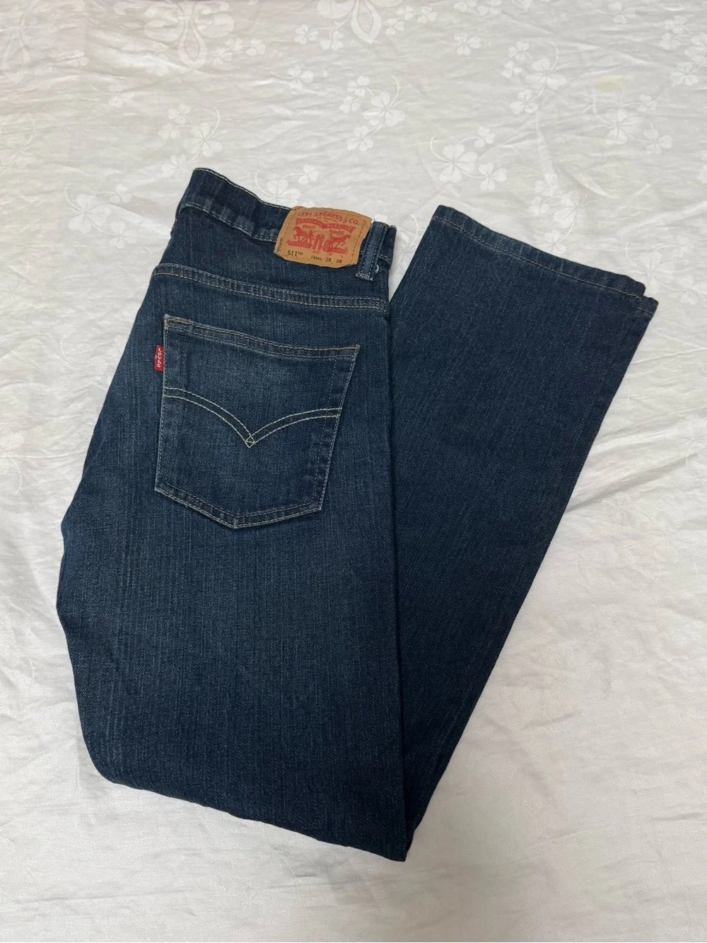 Levi's Men's Straight-Leg Dark Indigo Jeans 16 Reg W28x L28